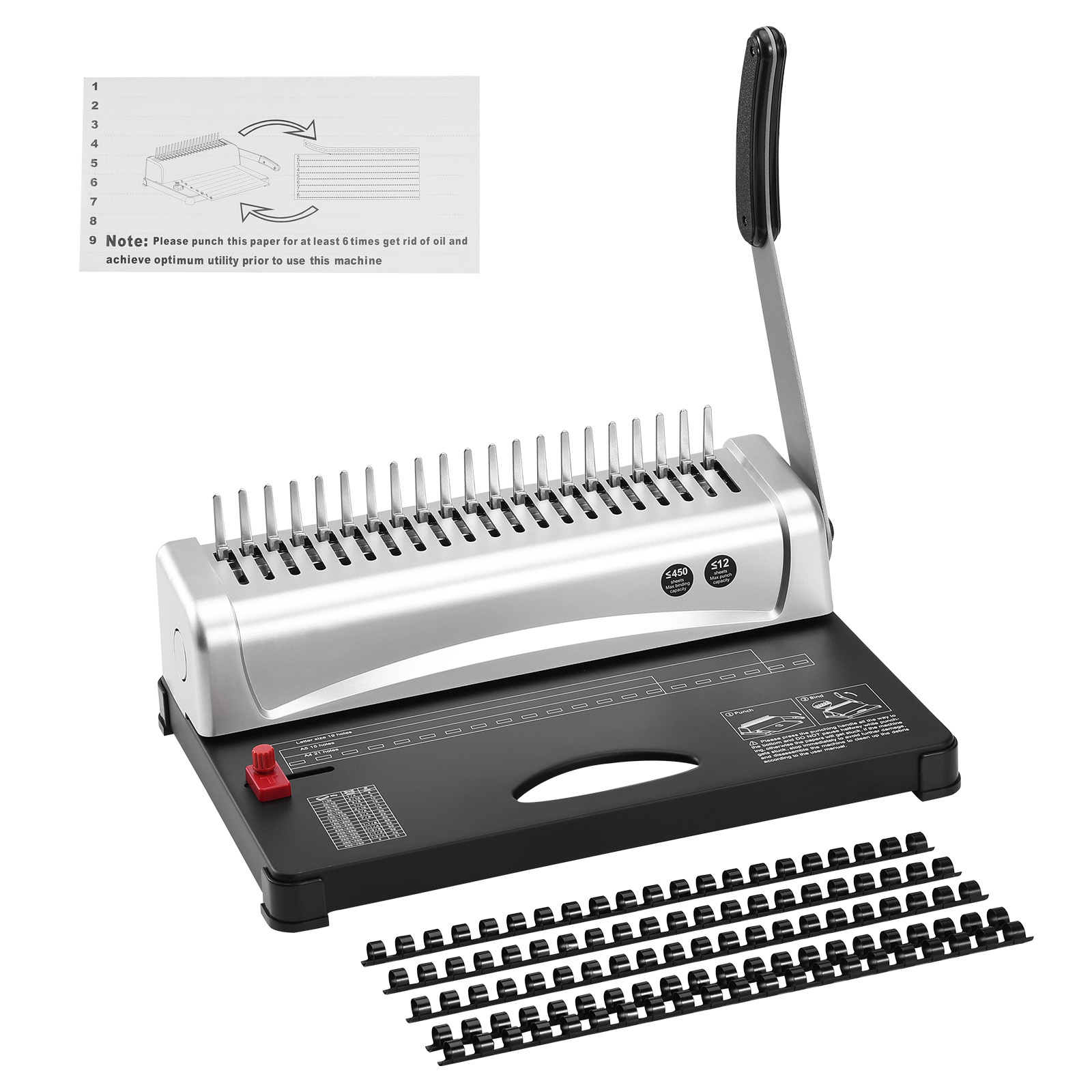 Binding Machine Comb - VEVOR 제본기, 21개의 구멍이 있는 제본기,