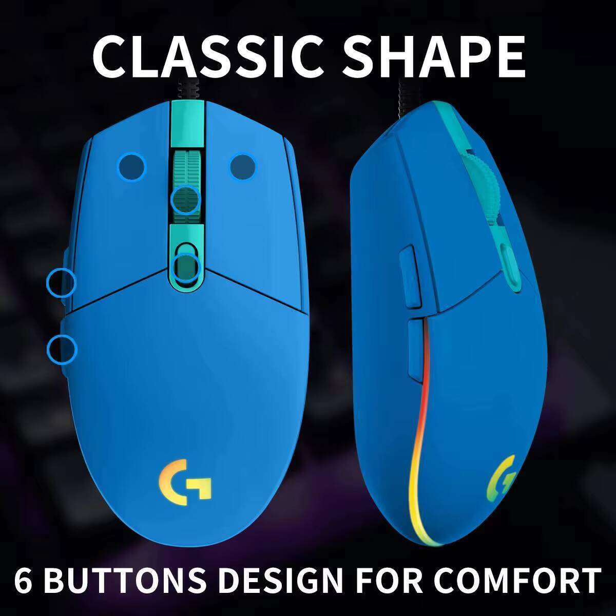 로지텍 G203 라이트싱크 게이밍 마우스 8000 DP - Logitech Mouse G203 리뷰 및 가격