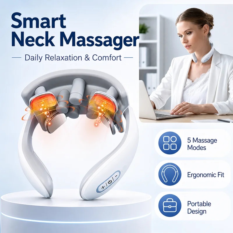 성인용 스마트 목 마사지기, 5가지 마사지 모드, 사무 - Office Technologies 리뷰 및 가격